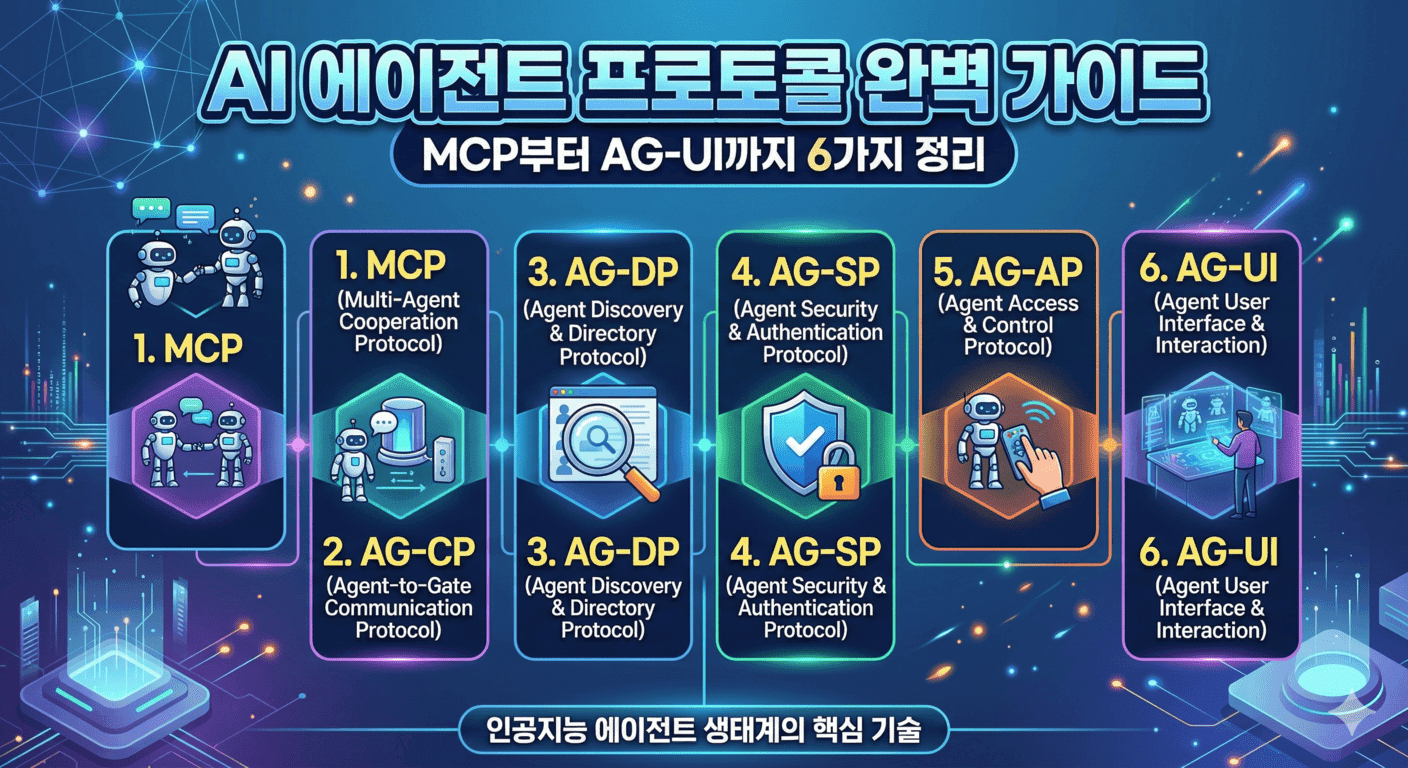 AI 에이전트 프로토콜 완벽 가이드: MCP부터 AG-UI까지 6가지 정리