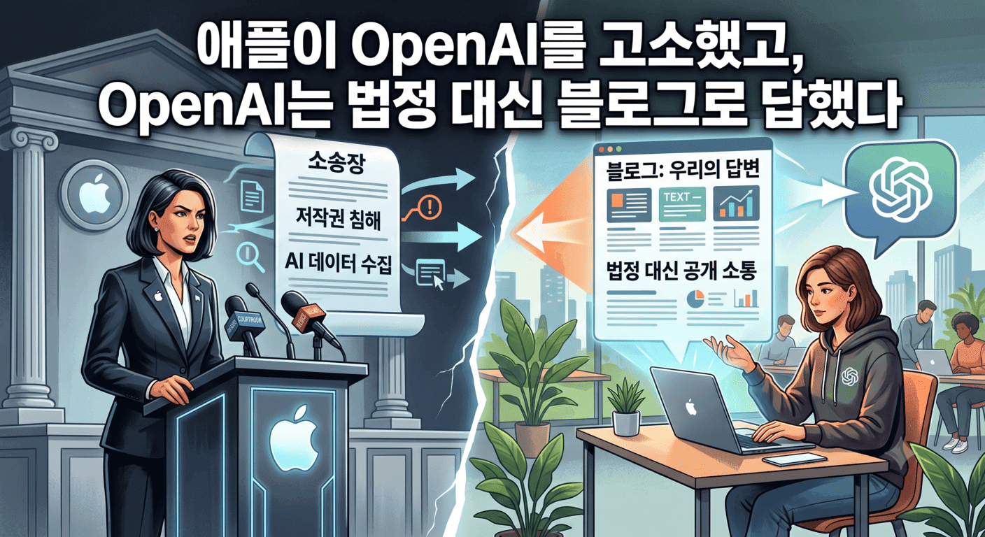 애플이 OpenAI를 고소했고, OpenAI는 법정 대신 블로그로 답했다