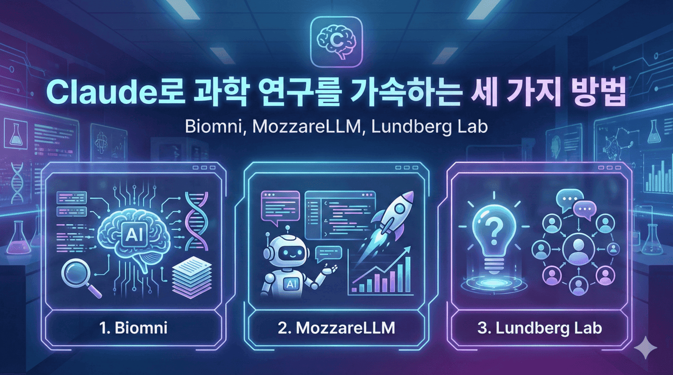 Claude로 과학 연구를 가속하는 세 가지 방법: Biomni, MozzareLLM, Lundberg Lab