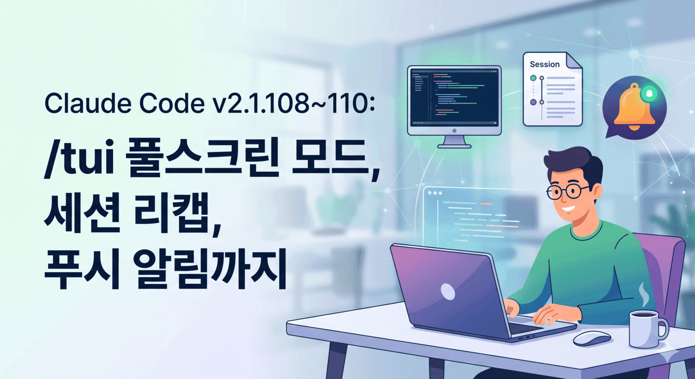 Claude Code v2.1.108~110: /tui 풀스크린 모드, 세션 리캡, 푸시 알림까지
