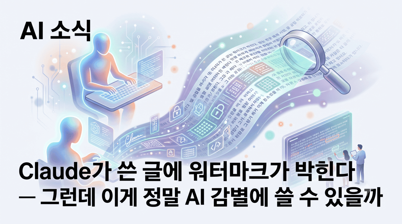 Claude가 쓴 글에 워터마크가 박힌다 — 그런데 이게 정말 AI 감별에 쓸 수 있을까
