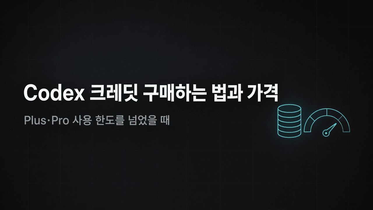 Codex 크레딧 구매하는 법과 가격 — Plus·Pro 사용 한도를 넘었을 때