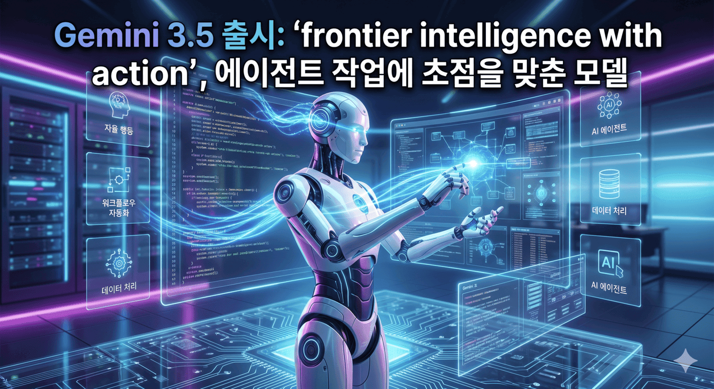 Gemini 3.5 출시: 'frontier intelligence with action', 에이전트 작업에 초점을 맞춘 모델