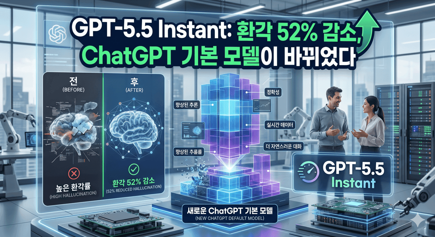 GPT-5.5 Instant: 환각 52% 감소, ChatGPT 기본 모델이 바뀌었다