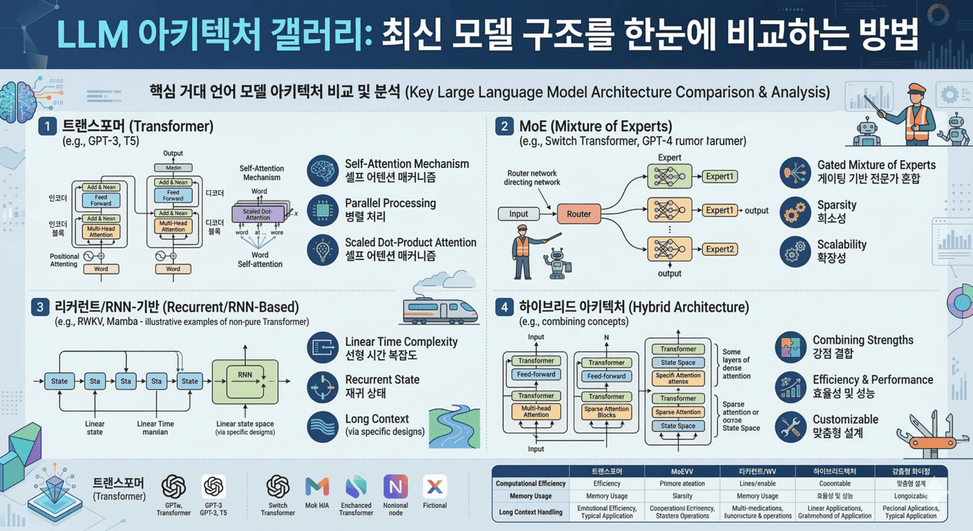 LLM 아키텍처 갤러리: 최신 모델 구조를 한눈에 비교하는 방법