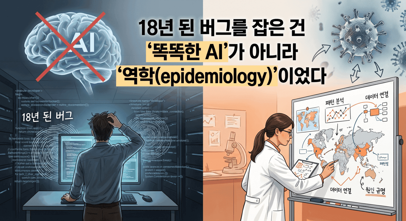 18년 된 버그를 잡은 건 '더 똑똑한 AI'가 아니라 '역학(epidemiology)'이었다