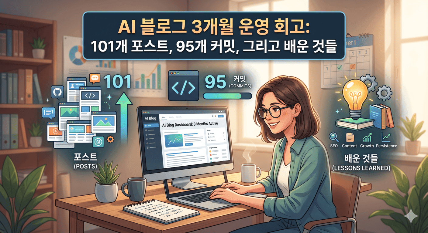 AI 블로그 3개월 운영 회고: 101개 포스트, 95개 커밋, 그리고 배운 것들