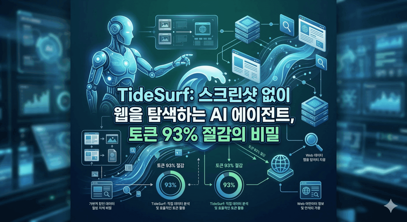 TideSurf: 스크린샷 없이 웹을 탐색하는 AI 에이전트, 토큰 93% 절감의 비밀